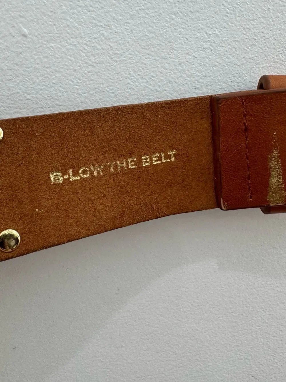 B LOW brown leather western belt with star design